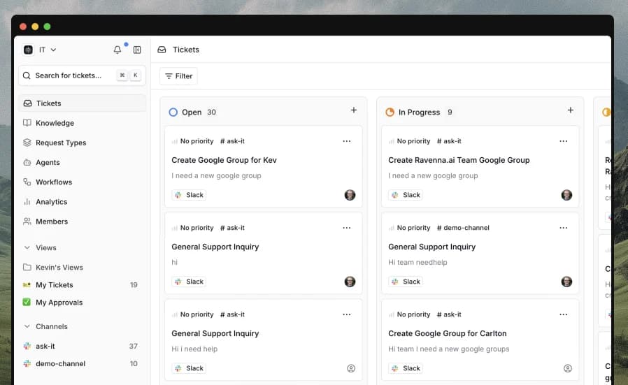 Ravenna product interface